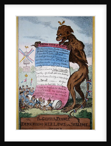 The Genius of France, 4th April 1815 by George Cruikshank