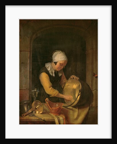 An Old Woman Scouring a Pot, c.1660 by Godfried Schalken or Schalcken