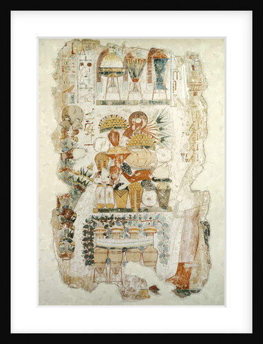 Nebamun receiving offerings from his son by Egyptian 18th Dynasty