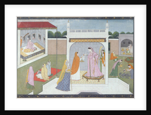 Palace Lady with her maids, Kangra, c.1790 by Indian School