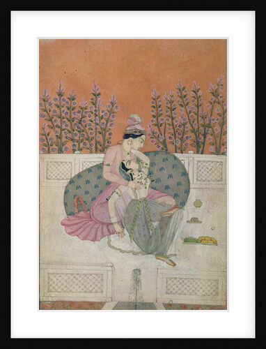 Lovers on a Terrace, Pahari by Indian School