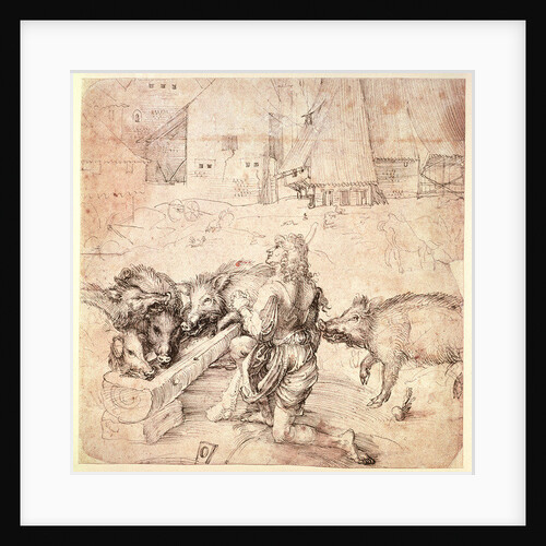 Study for an engraving of the Prodigal Son by Albrecht Dürer or Duerer