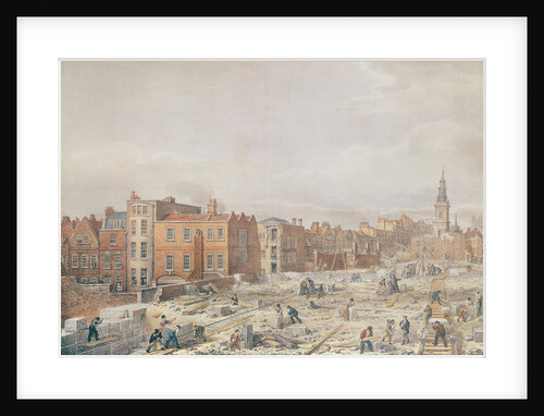 A View of the Northern Approach to the London Bridge while in state of progress by George the Elder Scharf