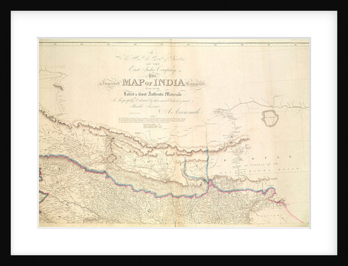 Map of India, 1822 by Aaron Arrowsmith