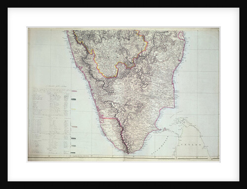 Map of Southern India, 1816 by English School