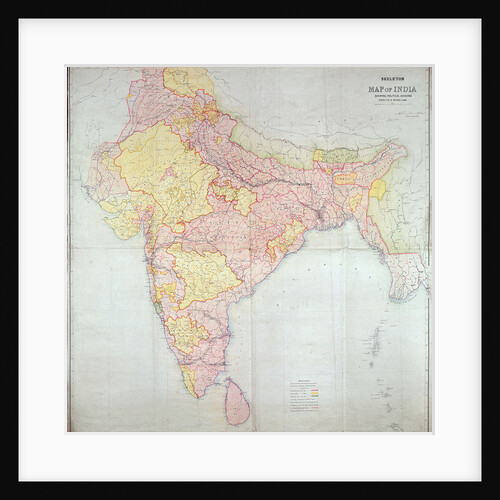 Map of India, 1865 by English School