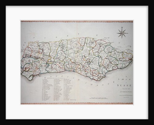 Map of Sussex, 26th March 1805 by John Cary
