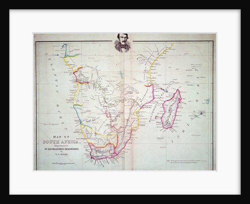 Map of South Africa illustrating Dr. Livingstone's discoveries by School English