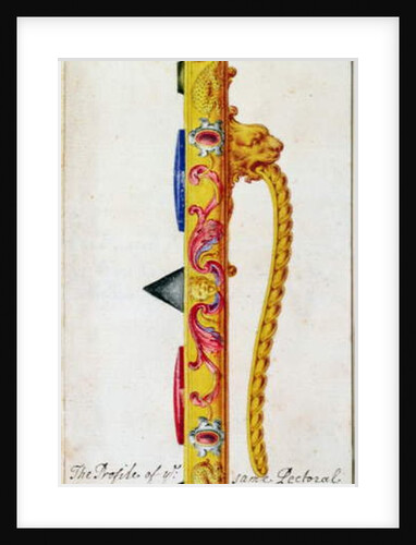 Side view of a pectoral ornament of gold and jewels made for Pope Clement VII by Cellini in c.1523-34 by F. Bertoli