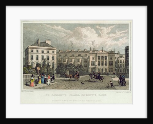 St. Andrews Place, Regents Park, 1828 by Thomas Hosmer (after) Shepherd