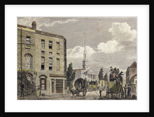Entrance to London at Shoreditch Church, 1810 by Robert Blemell Schnebbelie