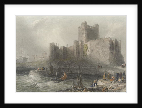 View of Carrifergus Castle by William Henry Bartlett