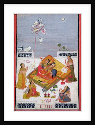 Ladies Watching Pigeons, 1770 by School Bundi
