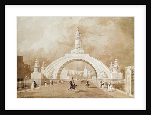The Proposed Triumphal Arch from Portland Place to Regent's Park, 1820 by John Martin