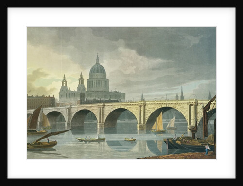 South West view of St Pauls Cathedral and Blackfriars Bridge, 1810 by George Fennel Robson