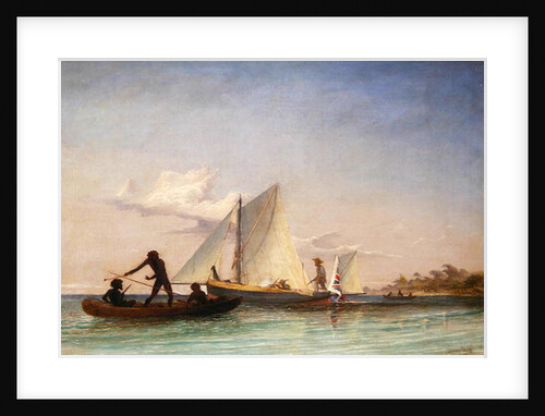 The Long Boat of the Messenger attacked by Natives by Thomas Baines