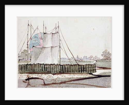 View of the Balloon in Newington Causeway, May 1785 by School English