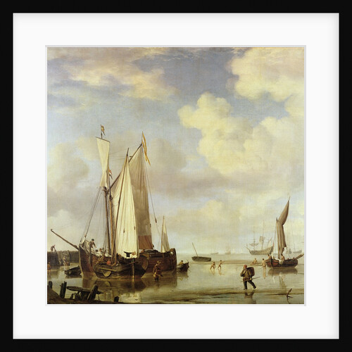 Dutch Vessels Inshore and Men Bathing, 1661 by Willem van de the Younger Velde