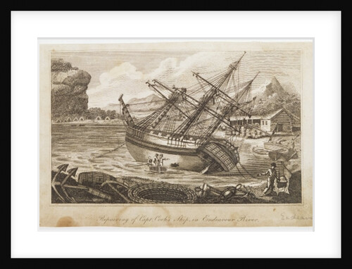Repairing of Captain Cooks ship in Endeavour River by Anonymous