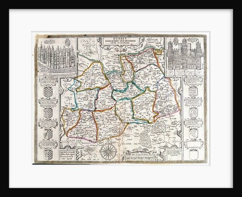 Map of Surrey, described and divided into hundreds by School English