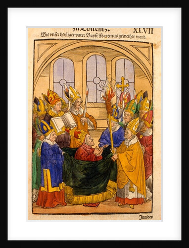 Martin V is installed as Pope at the Council of Constance by Ulrich von Richental