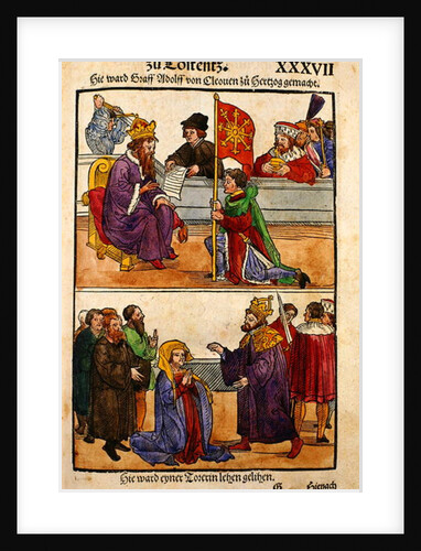 Sigismund raises Count Adolph of Cleves to the rank of Duke at the Council of Constance by Ulrich von Richental