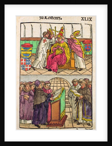 Pope Martin V is installed to the Papacy at the Council of Constance by Ulrich von Richental