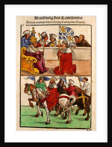 The Duke of Bayern receives his Feudal rights from the Emperor at the Council of Constance by Ulrich von Richental