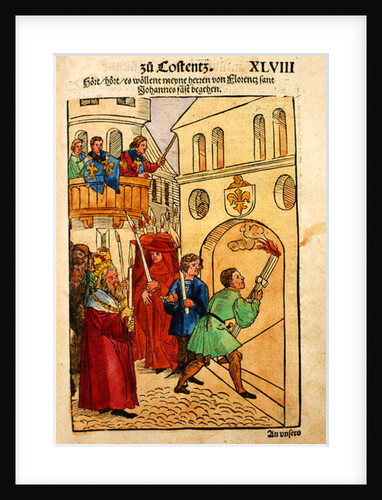 The Florentine delegates celebrate the feast of St. John, their patron saint, at the Council of Constance by Ulrich von Richental