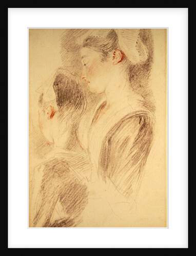 Two studies of a woman, three-quarters from rear, one in profile by Jean Antoine Watteau