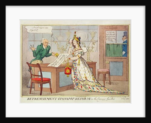 Retrenchment Economy Reform, or the Cunning Jeweller, 1822 by English School