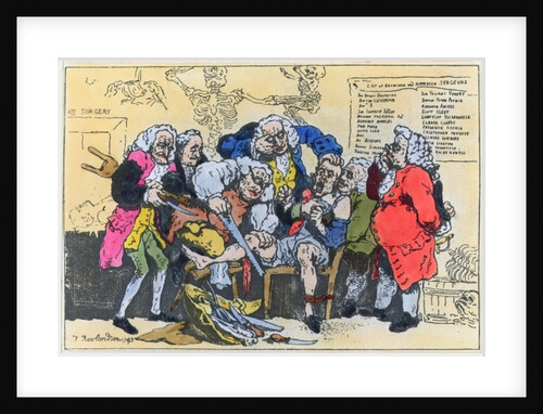 Caricature of Georgian Surgeons at work, 1793 by Thomas Rowlandson