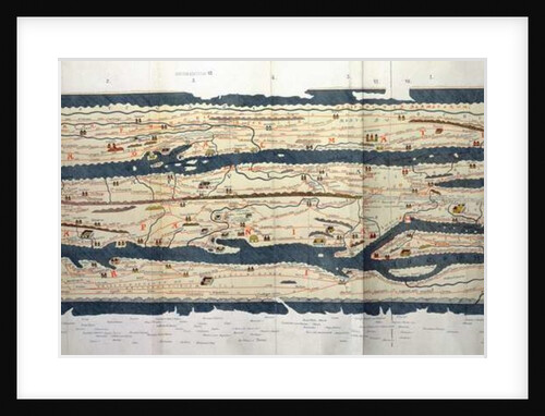 Italy, detail from a copy of the Peutinger Map, 1887 by Anonymous