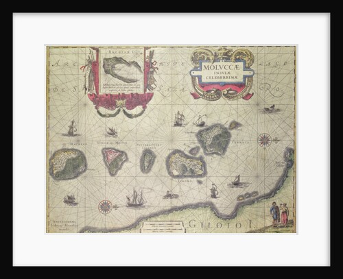 Map showing the Molucca Islands off Halmahera, 1640 by Joannes Jansson