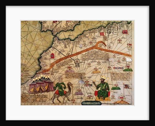 Detail of Copy of a Catalan Map of Europe and North Africa, presented to Charles V of France in 1381 by Abraham Cresques