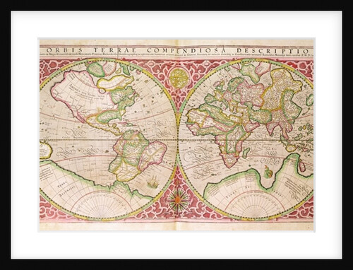 Double Hemisphere World Map, 1587 by Gerardus Mercator