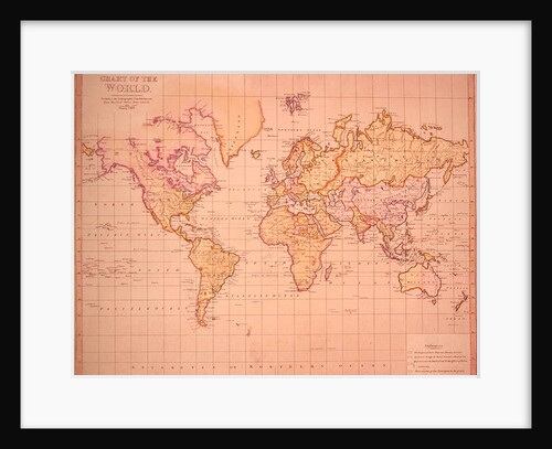 Chart of the World, printed at the Lithographic Establishment, Horse Guards, 1821 by James the Elder Wyld