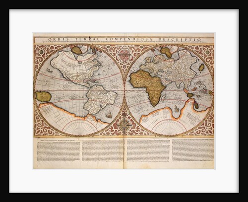 Double Hemisphere World Map, 1587 by Gerardus Mercator