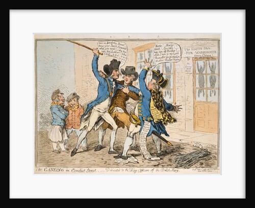 The Caneing in Conduit Street by James Gillray
