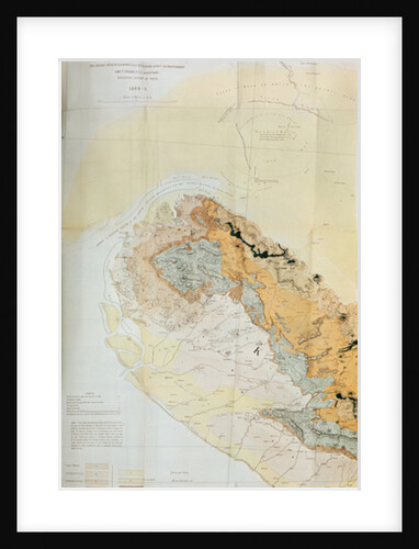 Geological Map of the Kutch region of India, Geological Survey of India 1868-69 by English School