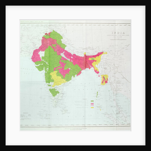 Map of India, showing the progress of the Imperial Surveys by English School