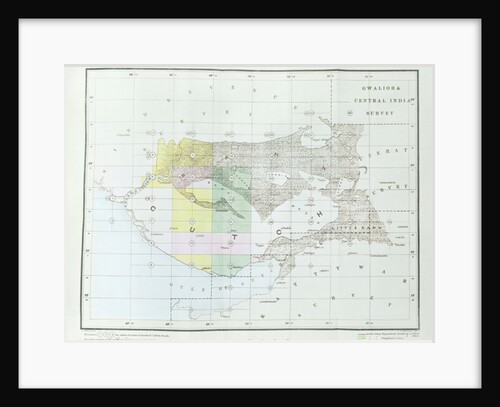 Index Chart of the Cutch Topographical Survey by the Trigonometrical Branch, Survey of India, Dehra Dun, November, 1881 by English School