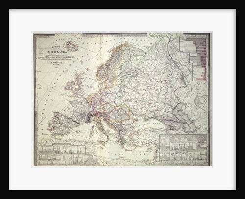Map of Europe, 1841 by German School