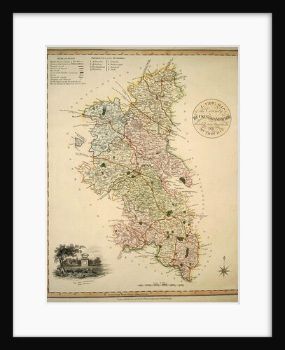 A New Map of the County of Buckinghamshire, 1816 by English School