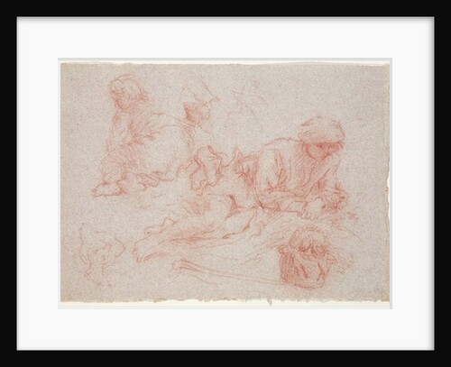 Study of a reclining man by Jean Antoine Watteau