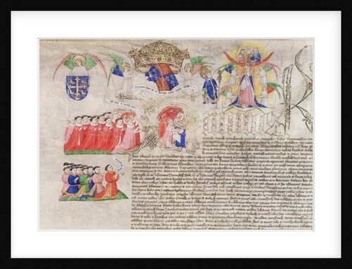 Illumination from the Charter of King's College Cambridge, 1446 by English School