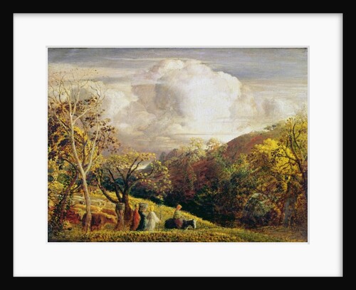 Landscape, figures and cattle by Samuel Palmer