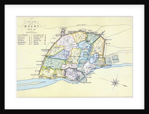Plan of Delhi 1857-58 by English School