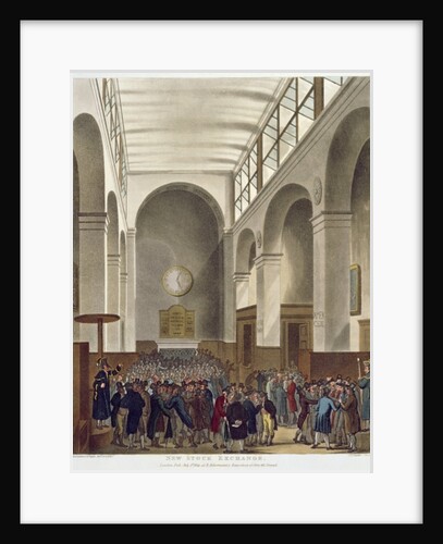The New Stock Exchange, Bartholomew Lane by T. & Pugin A.C.(1762-1832) Rowlandson