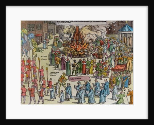 The Burning of the Remains of Martin Bucer and Paul Fagius on Market Hill in Cambridge in 1557 by English School